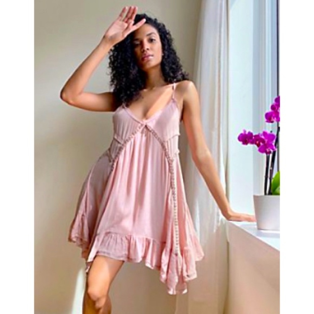 Free People Sway with me Trapeze dress in pink